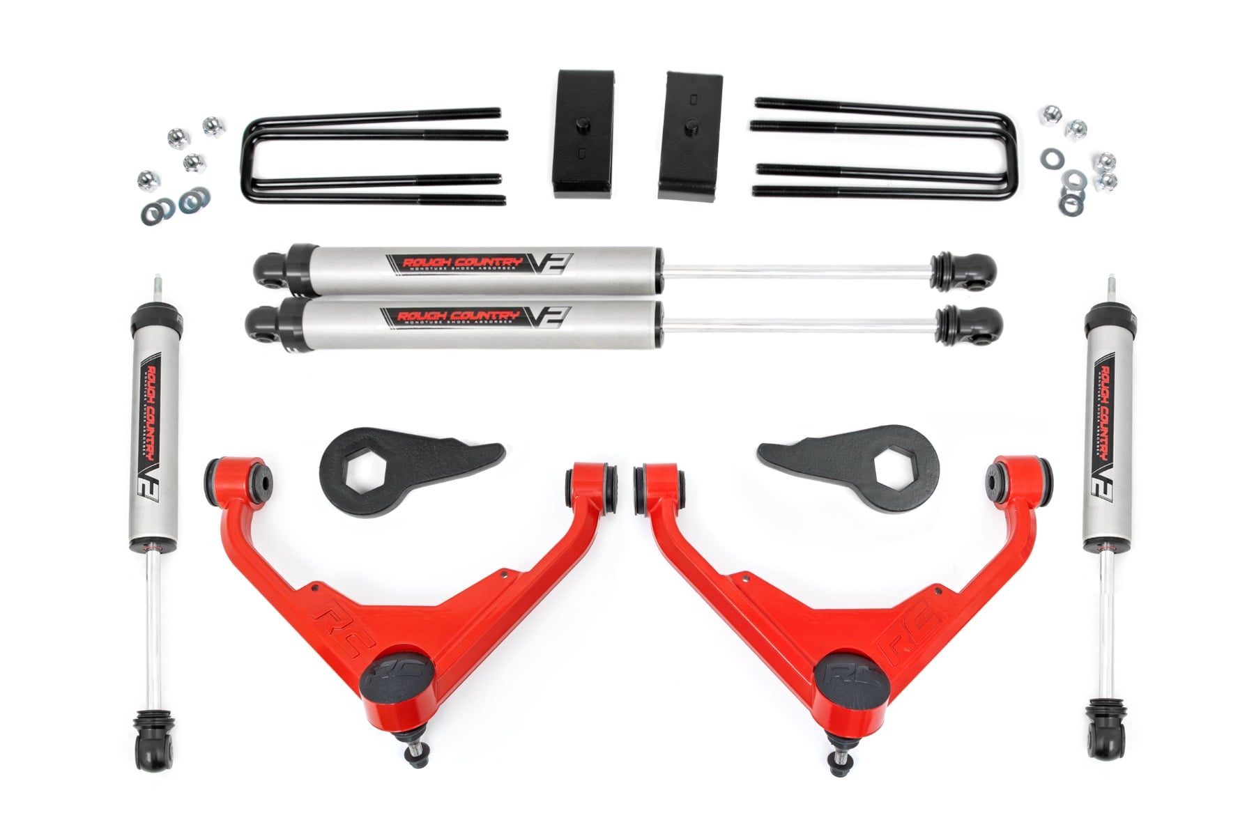 Rough Country 3 Inch Lift Kit FT Code V2 Chevy/GMC 2500HD/3500HD/Suburban 2500/Yukon XL 2500 (01-10)