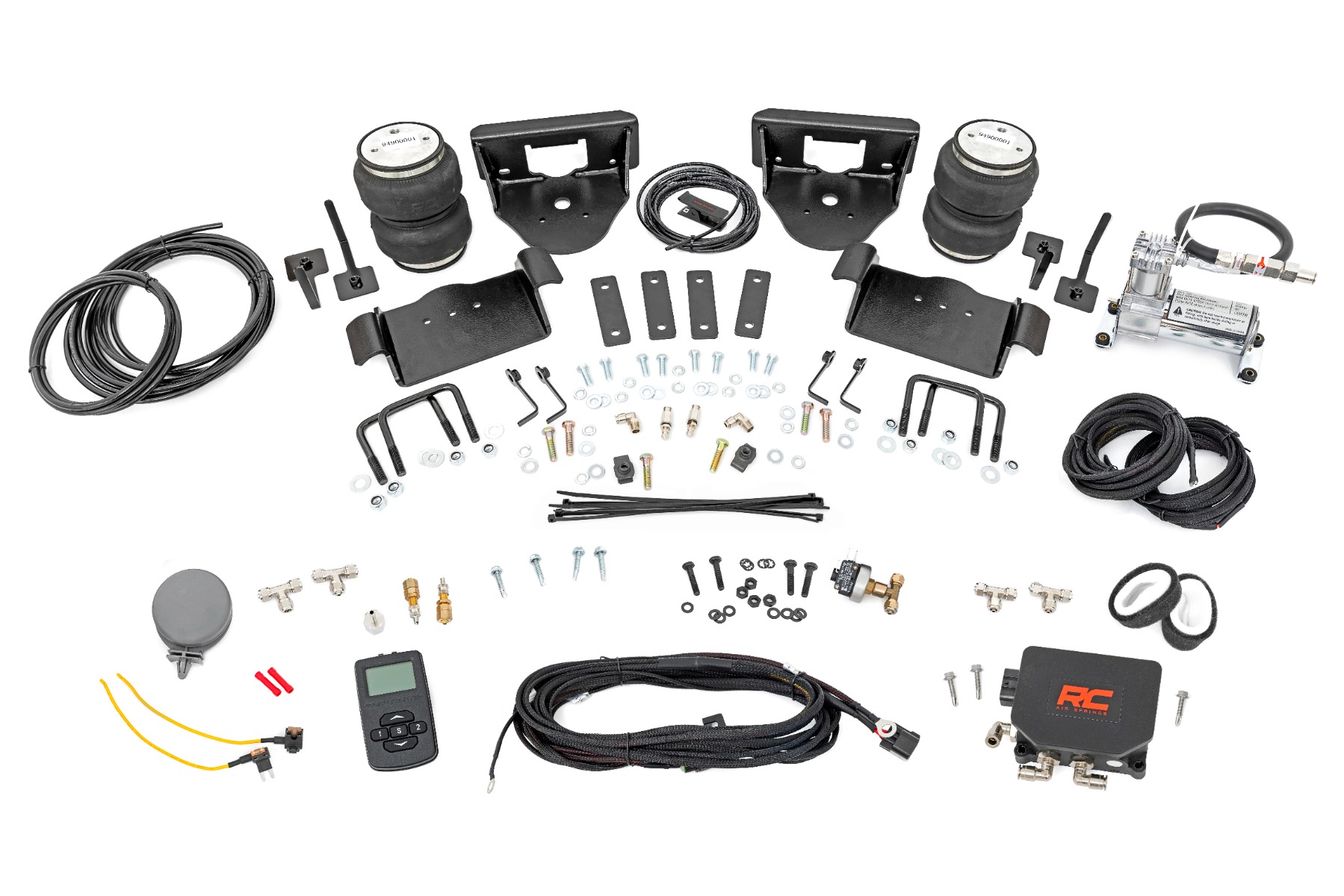 Rough Country Air Spring Kit w/compressor Wireless Controller 0-6″ Lifts Ford F-150 (04-14)