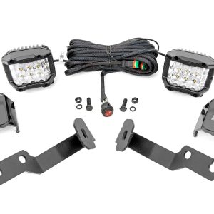 Rough Country LED Light Kit Ditch Mount 3″ OSRAM Wide Toyota Tacoma 2WD/4WD (05-15)