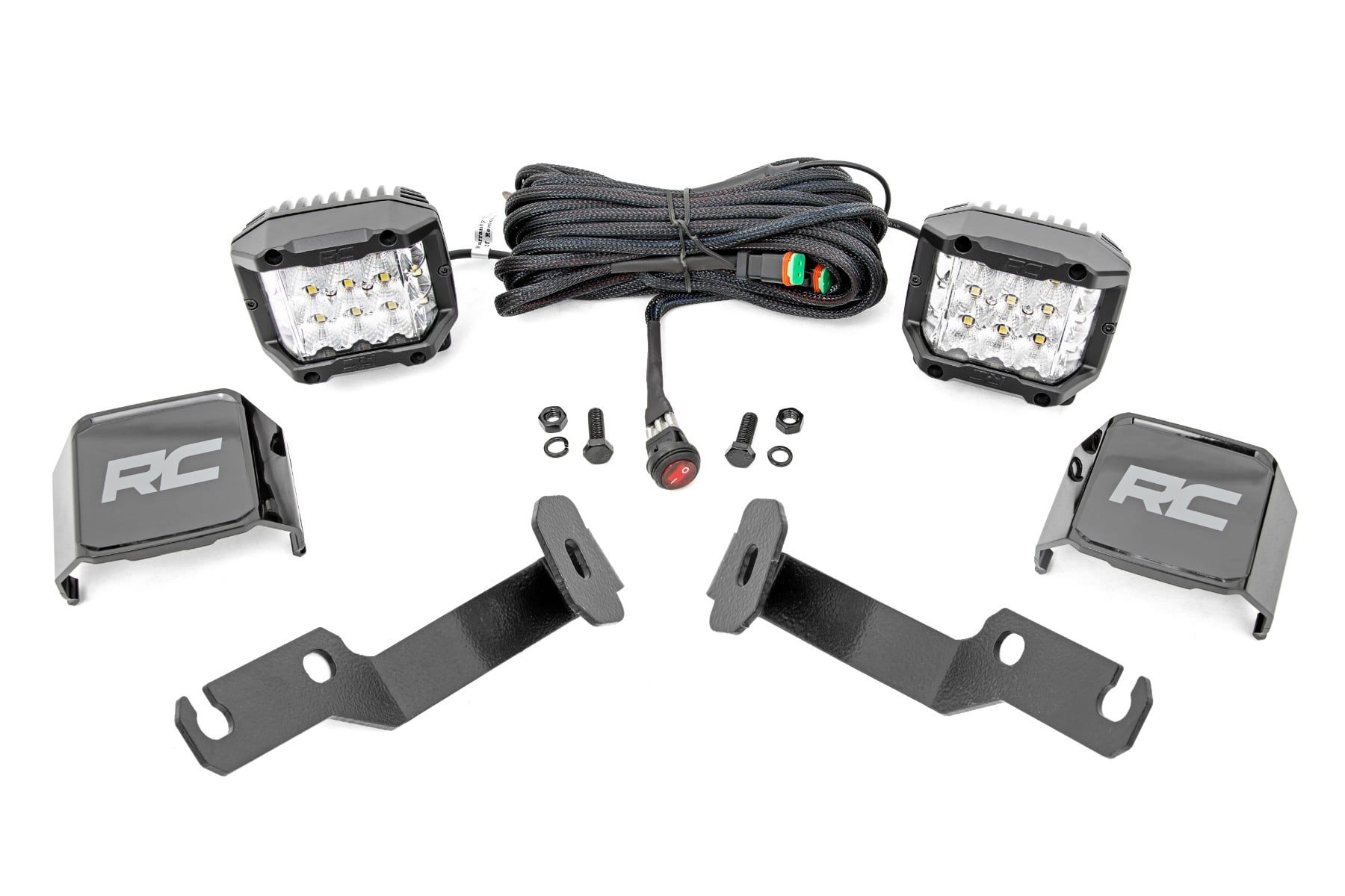 Rough Country LED Light Kit Ditch Mount 3″ OSRAM Wide Toyota Tacoma 2WD/4WD (05-15)