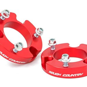 Rough Country 2 Inch Leveling Kit Aluminum Red Toyota Tacoma 2WD/4WD (2005-2023)