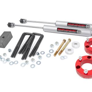 Rough Country 3 Inch Lift Kit Red Spacer Toyota Tacoma 2WD/4WD (2005-2023)