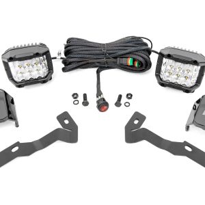 Rough Country LED Light Kit Ditch Mount 3″ OSRAM Wide Toyota Tacoma 2WD/4WD (16-23)