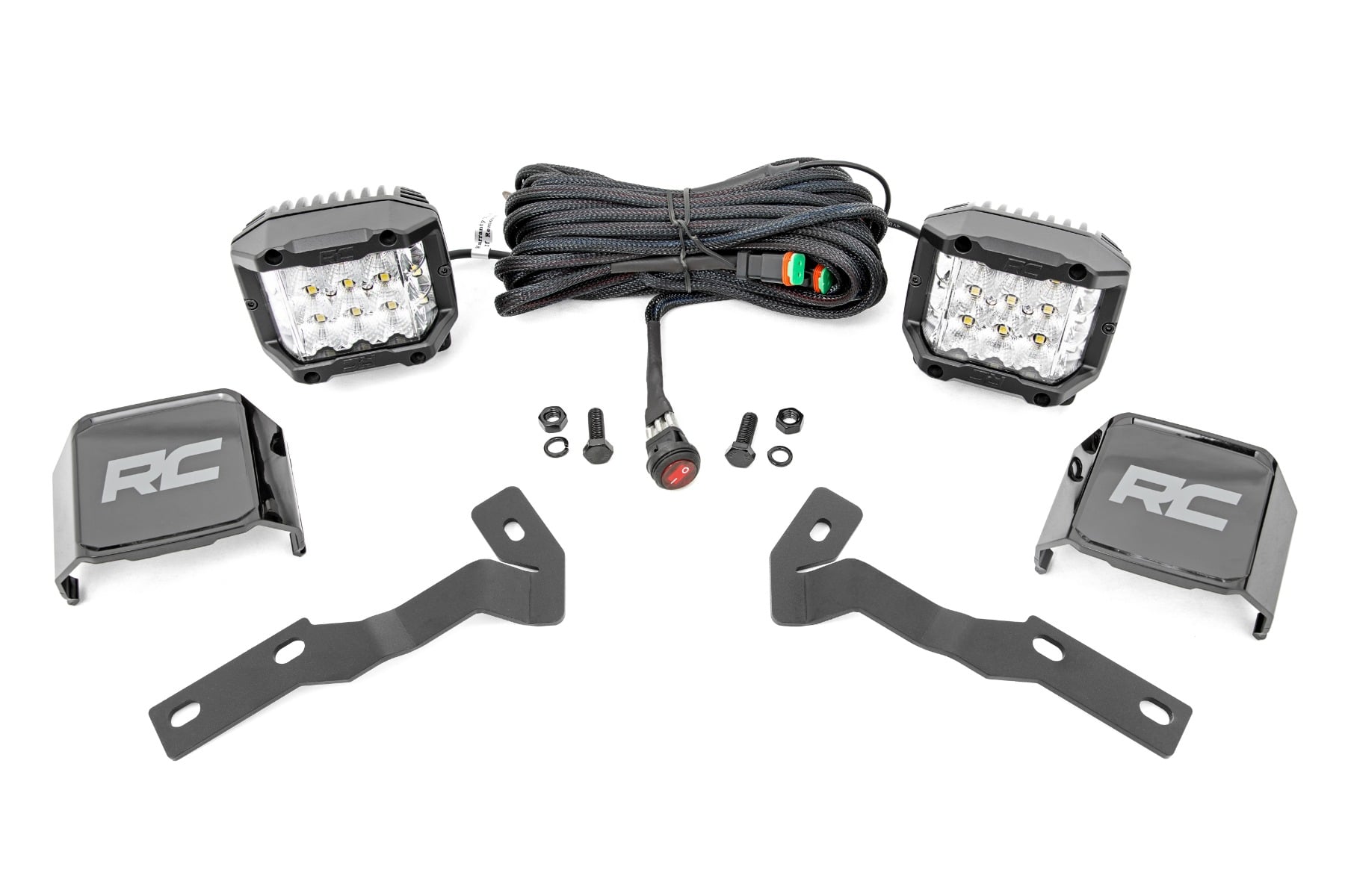 Rough Country LED Light Kit Ditch Mount 3″ OSRAM Wide Toyota Tacoma 2WD/4WD (16-23)