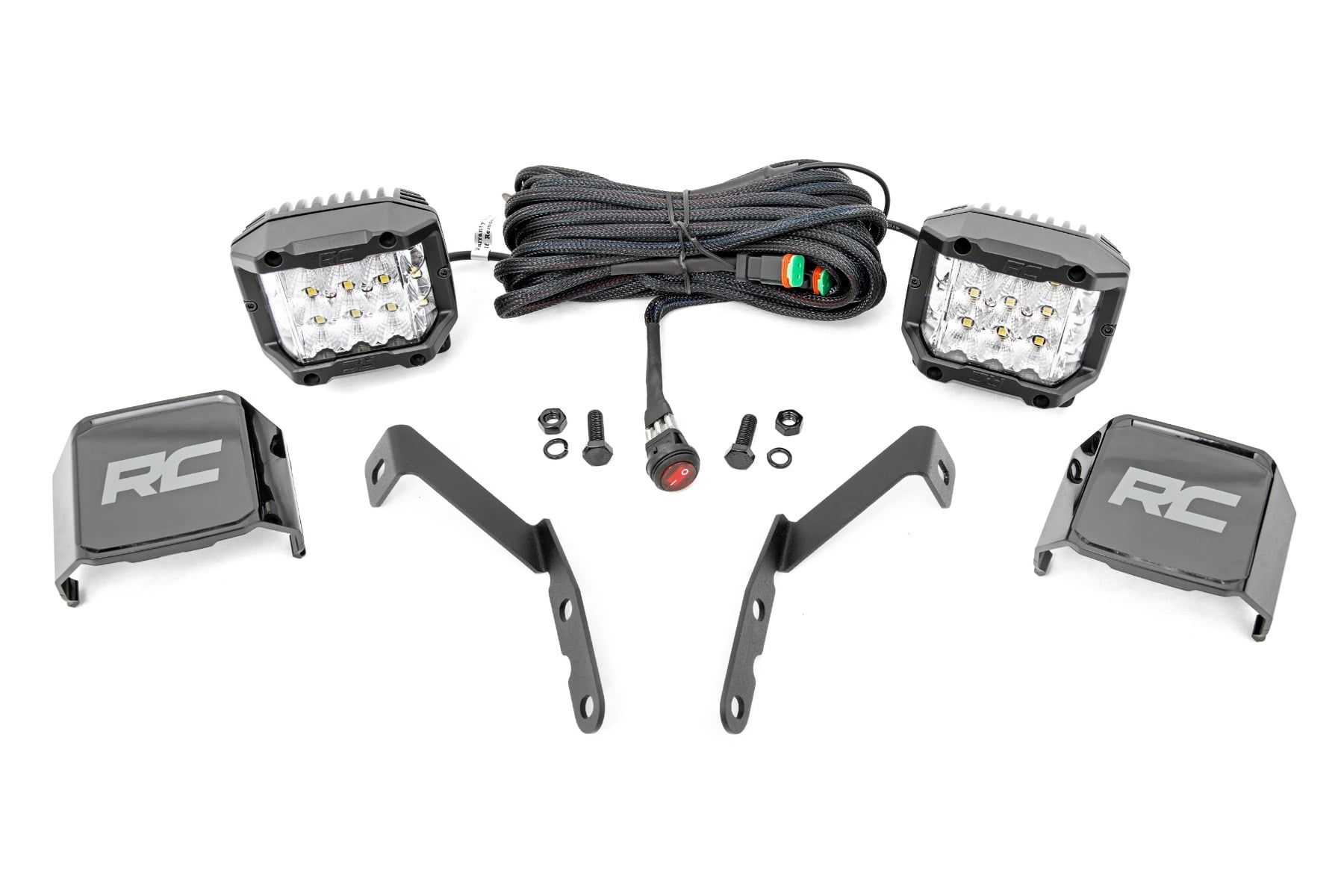 Rough Country LED Light Kit Ditch Mount 3″ OSRAM Wide Chevy 1500 & Chevy/GMC 2500HD/3500HD (07-14)