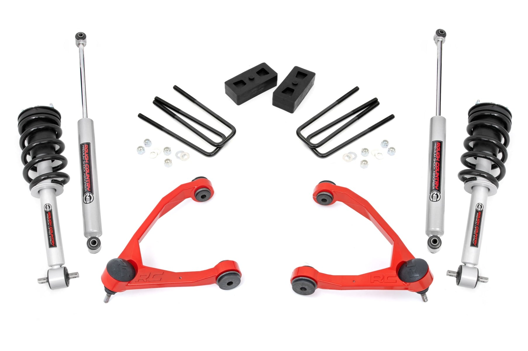 Rough Country 3.5 Inch Lift Kit Cast Steel N3 Strut Chevy/GMC 1500 (14-16)