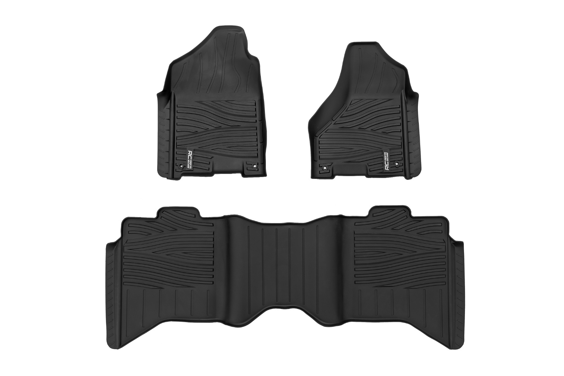 Rough Country Flex-Fit Floor Mats FR & RR Crew Cab Ram 1500 2WD/4WD (2012-2018 & Classic)