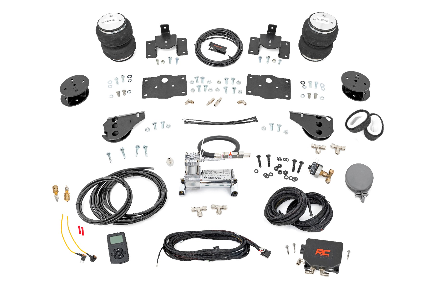 Rough Country Air Spring Kit w/compressor Wireless Controller 4 Inch Lift Kit Ram 1500 (10-18 & Classic)
