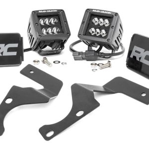Rough Country LED Light Kit Ditch Mount 2″ Black Flood Pair Toyota 4Runner (10-24)