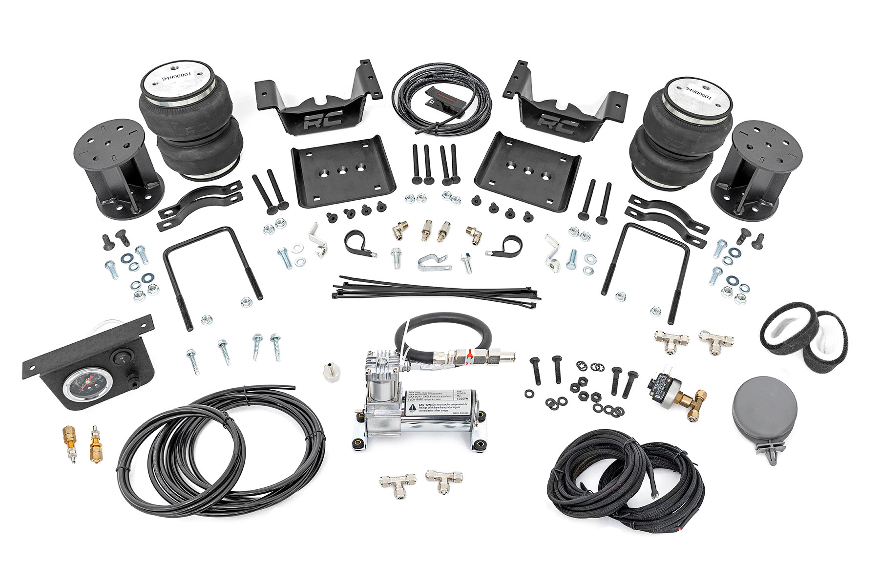 Rough Country Air Spring Kit w/compressor 5 Inch Lift Kit Chevy/GMC 1500 (07-18 & Classic)