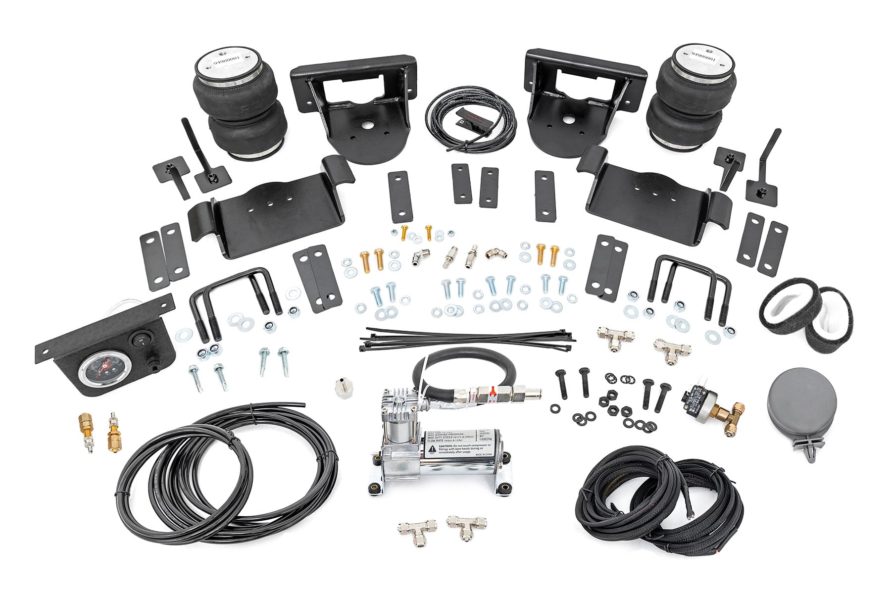 Rough Country Air Spring Kit w/compressor 0-6″ Lifts Ford F-150 4WD (2015-2020)