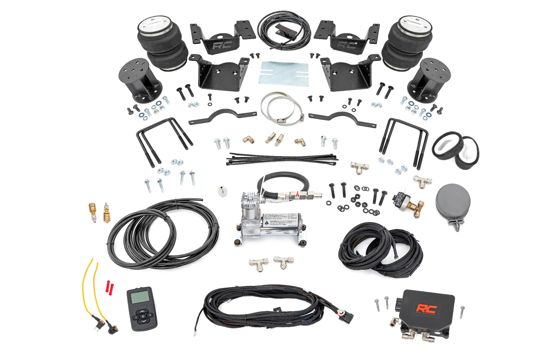 Rough Country Air Spring Kit w/compressor Wireless Controller 7.5 Inch Lift Kit Chevy/GMC 2500HD/3500HD (11-19)