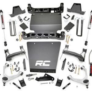 Rough Country 7 Inch Stamped Steel LCA Lift Kit Forged UCA Bracket Vertex/V2 Shks Chevy/GMC 1500 (16-18)