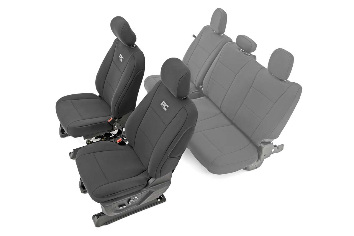 Rough Country Seat Covers Front Bucket Seats Ford F-150/Lightning/F-250/F-350 (15-26)