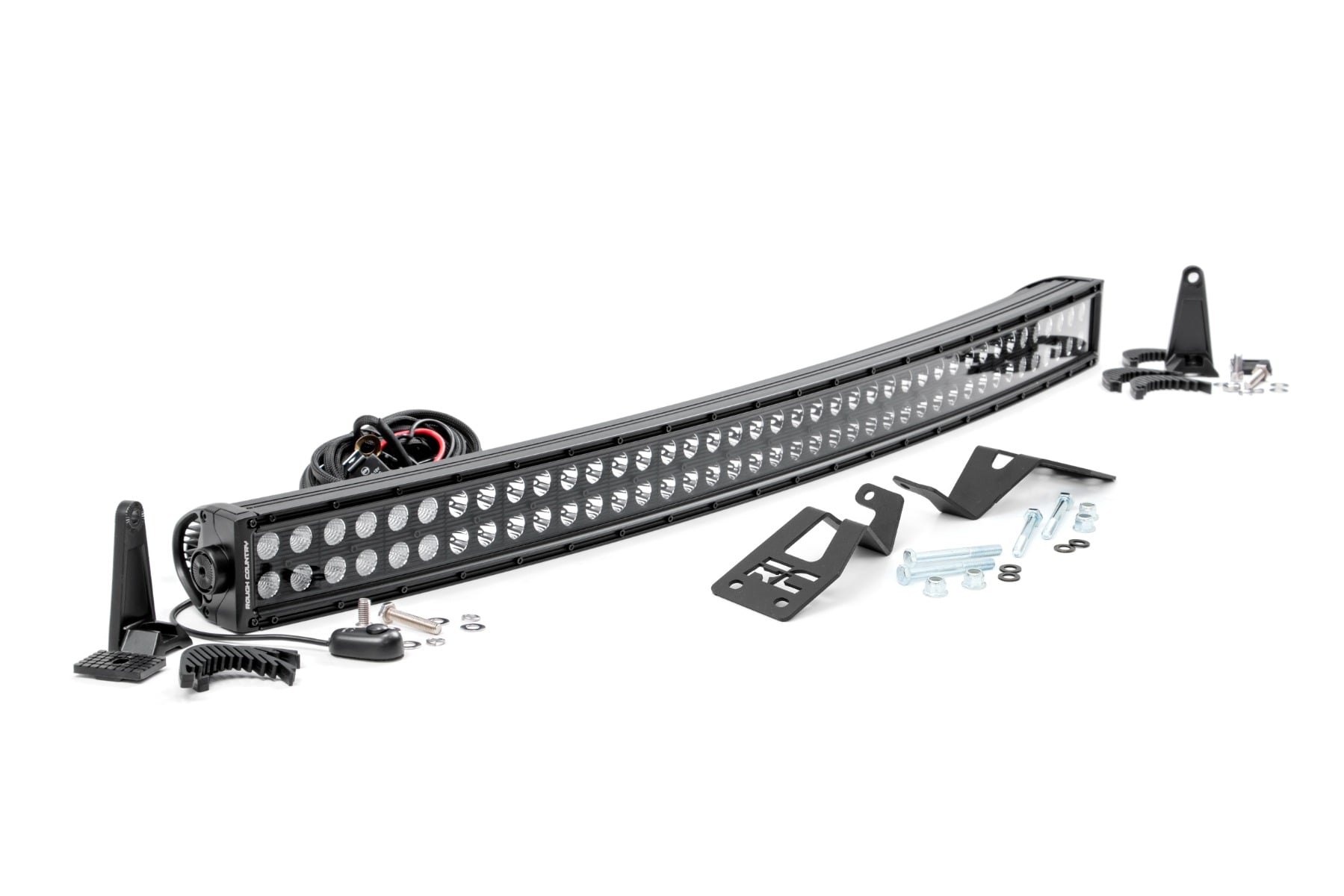 Rough Country LED Light Kit Front Mount 40″ Black Dual Row White DRL Can-Am Commander Max 1000