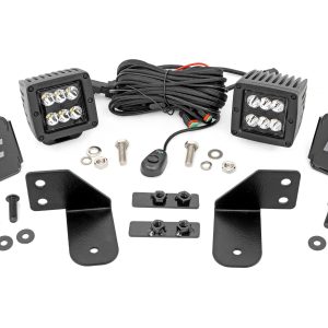 Rough Country LED Light RR Cage Mount 2″ Black Spot Pair Polaris Ranger 1000/Ranger XP 900/1000