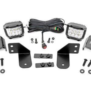 Rough Country LED Light RR Cage Mount 2″ Chrome Pair Wide Angle Polaris Ranger 1000/Ranger XP 900/1000