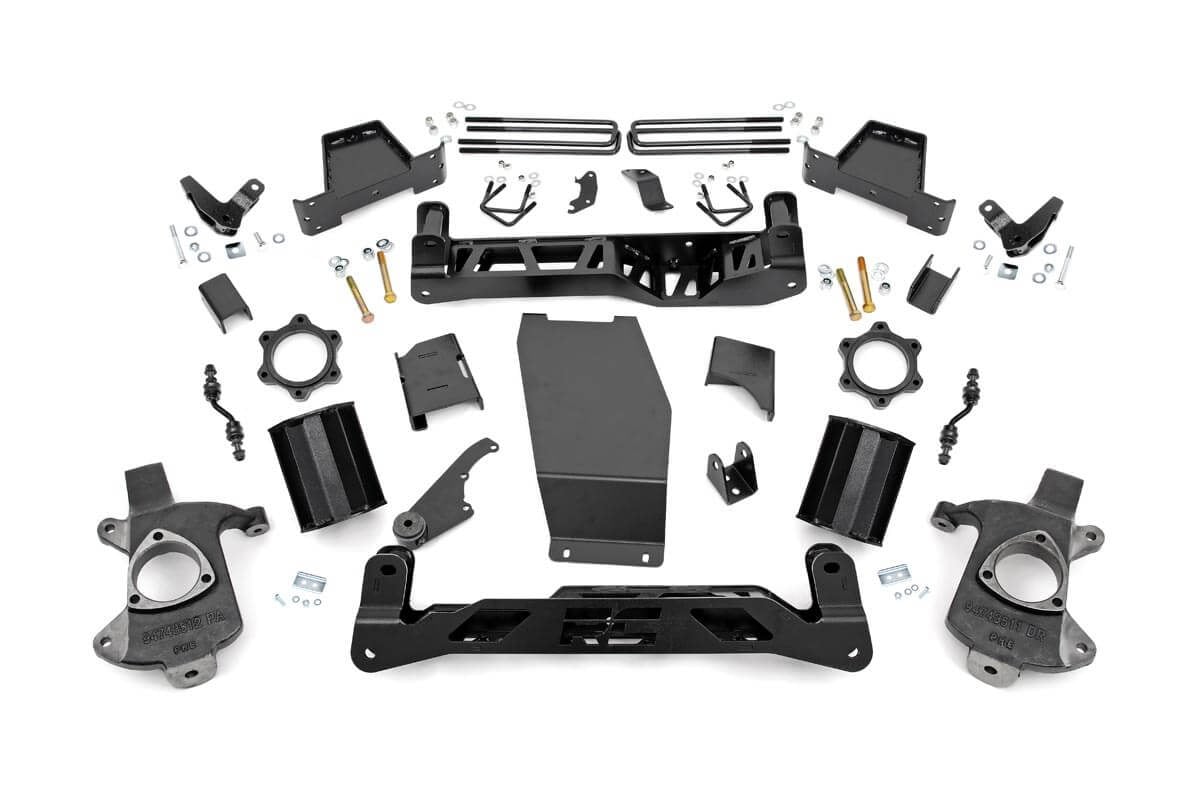 Rough Country 7 Inch Lift Kit Magneride Alum GMC Sierra 1500 Denali 4WD (2014-2016)