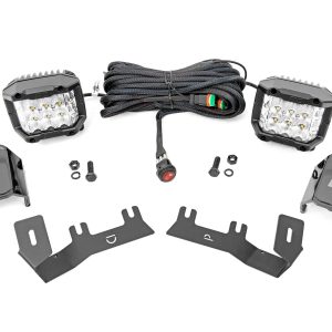 Rough Country LED Ditch Light Kit 3in OSRAM Pair Wide Chevy/GMC 1500 (14-18 & Classic)