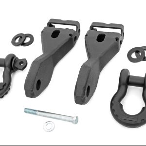 Rough Country Tow Hook Brackets D-Ring Combo Chevy Silverado 1500 2WD/4WD (2014-2018 & Classic)