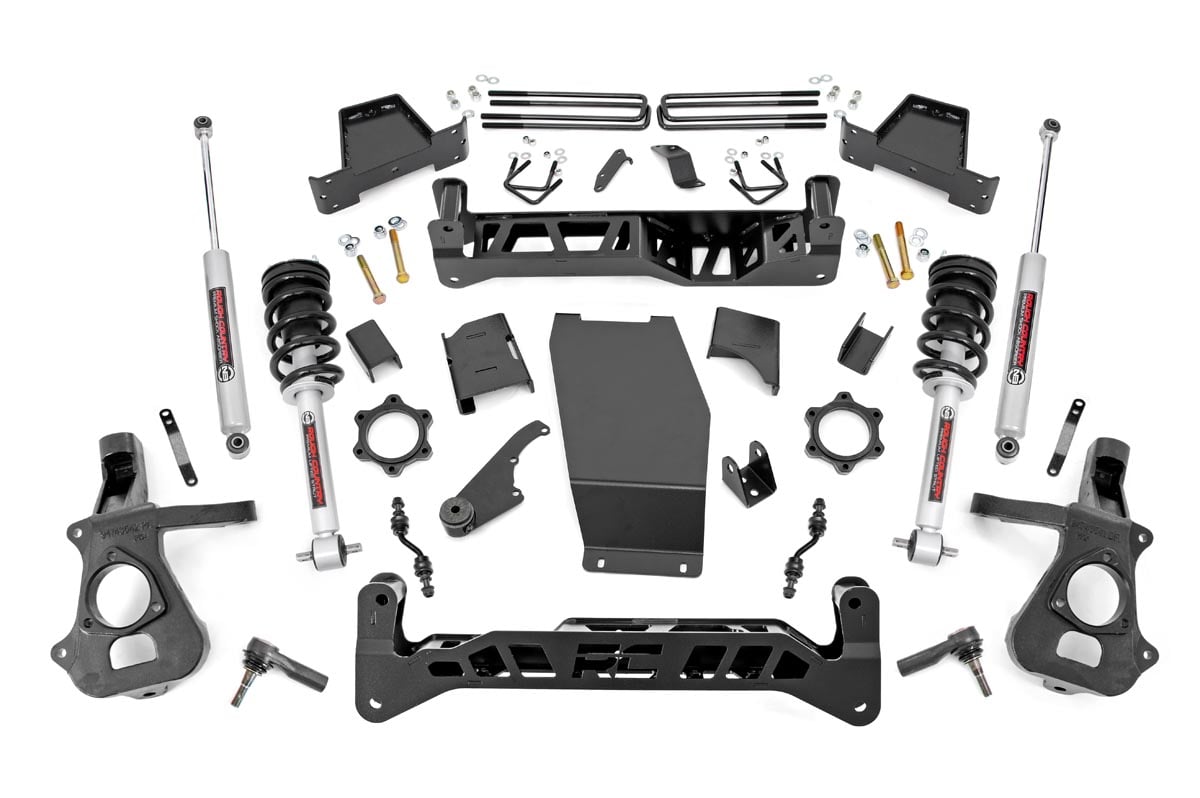 Rough Country 7 Inch Lift Kit Alum/Stamp Steel FR N3 Chevy/GMC 1500 (14-18 & Classic)