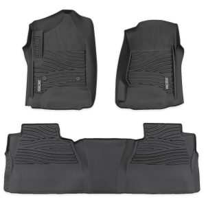Rough Country Flex-Fit Floor Mats FR & RR FR Bucket Crew Chevy/GMC 1500/2500HD/3500HD 2WD/4WD