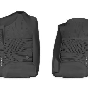 Rough Country Flex-Fit Floor Mats Front Chevy/GMC 1500/2500HD/3500HD (14-19 & Classic)