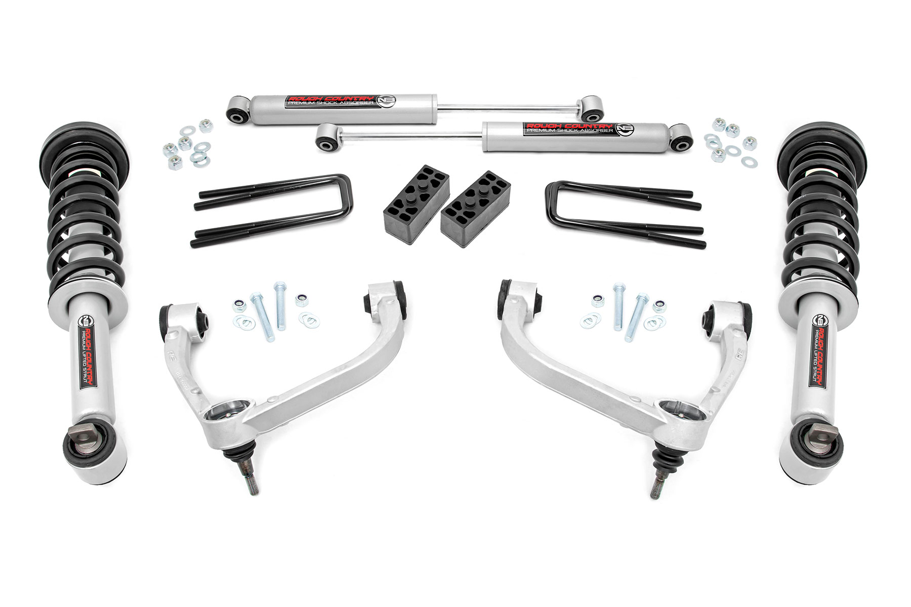 Rough Country 3 Inch Lift Kit N3 Struts Ford F-150 4WD (2014-2020)
