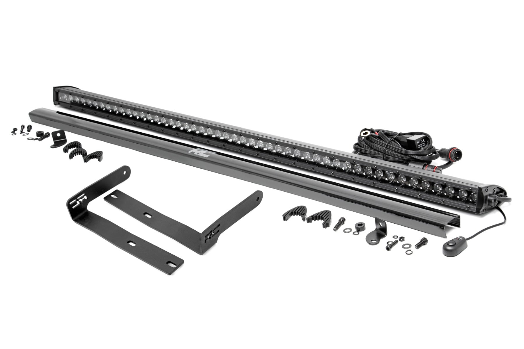 Rough Country 50″ Single Row LED Light Kit Black Series Front-Facing Kubota RTV-X900/RTV-X1100