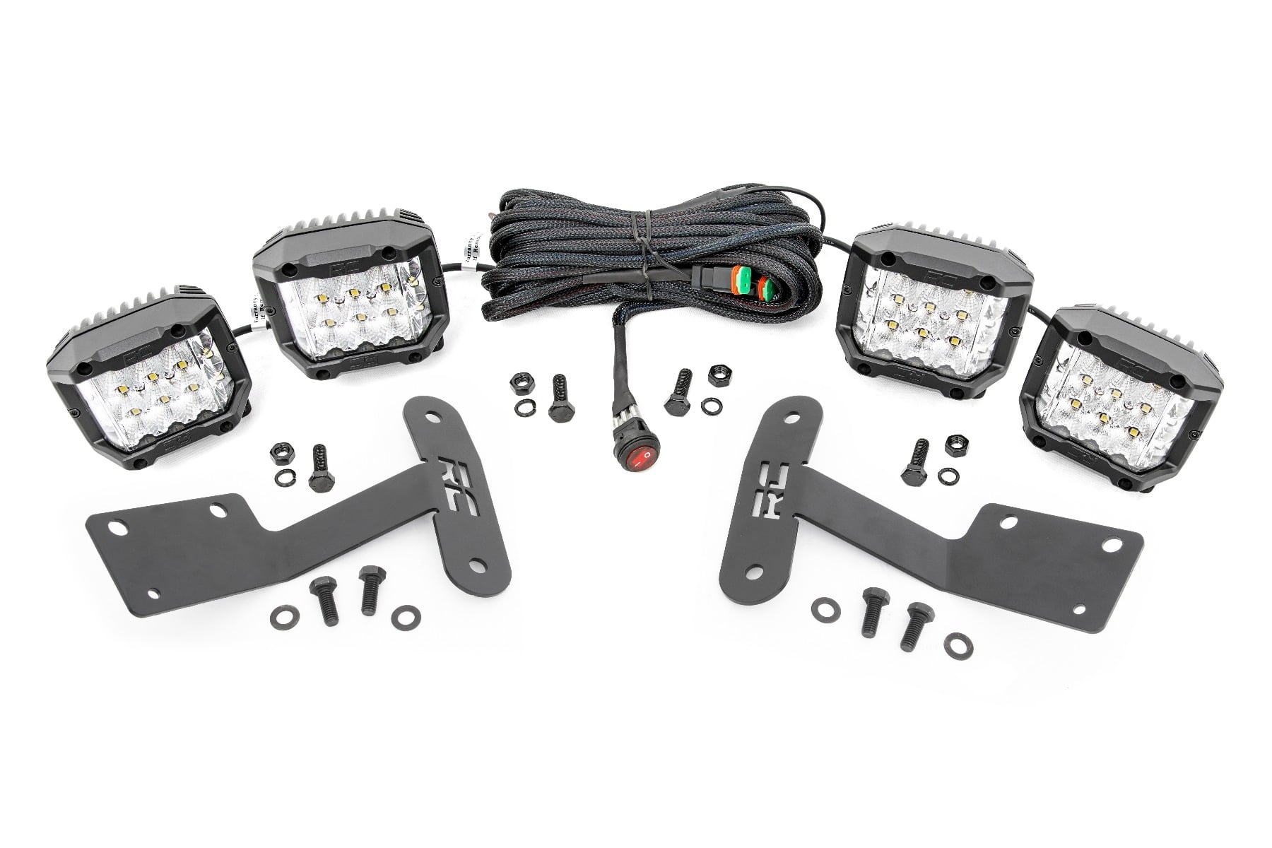 Rough Country LED Light Kit Ditch Mount 3″ OSRAM Wide Toyota Tundra 2WD/4WD (14-21)