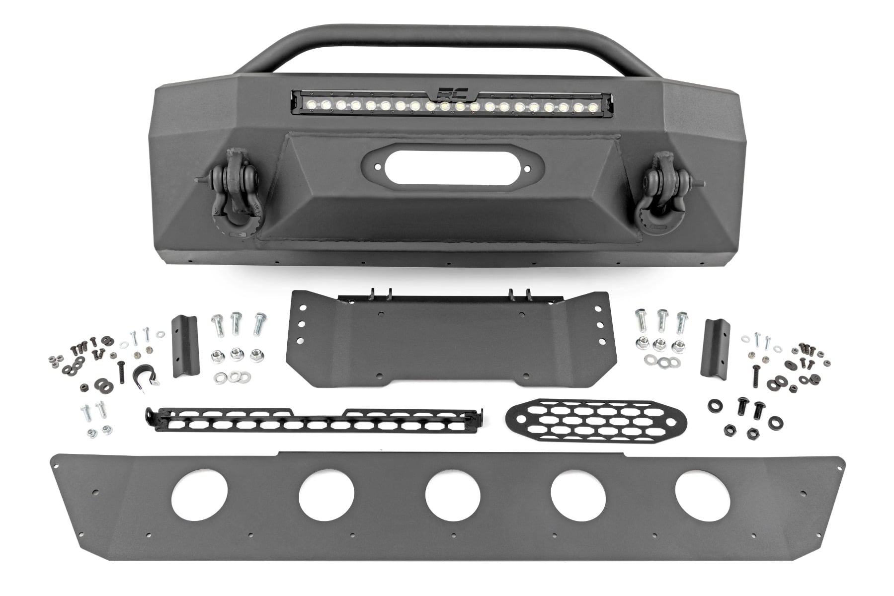 Rough Country Front Bumper Hybrid 20″ Blk LED Amber Toyota 4Runner 2WD/4WD (14-24)