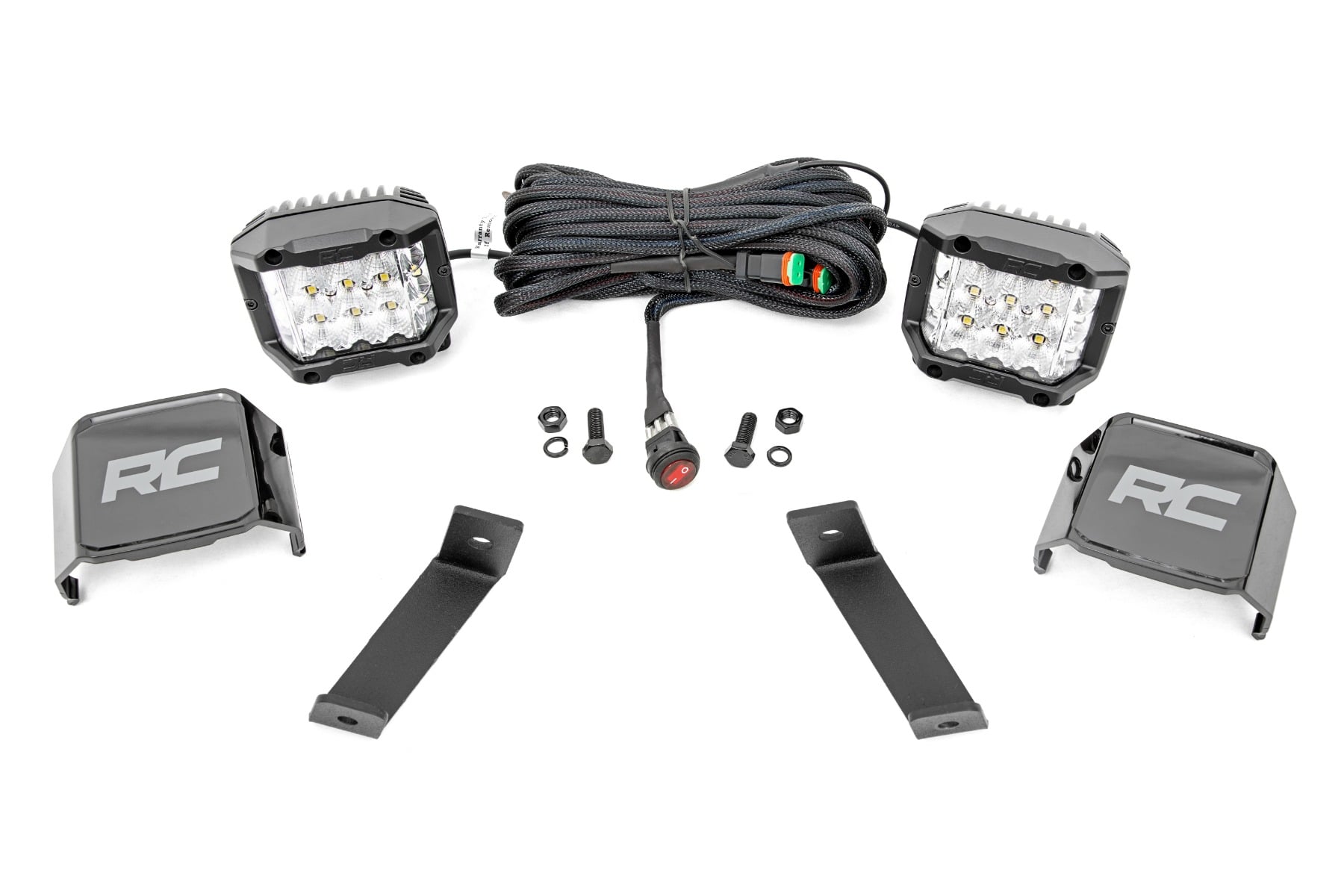 Rough Country LED Light Kit Ditch Mount 3″ OSRAM Wide Jeep Cherokee KL (14-21)