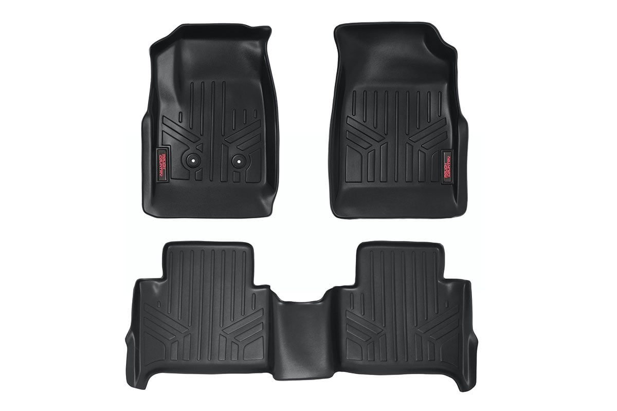 Rough Country Floor Mats FR & RR Crew Chevy/GMC Canyon/Colorado 2WD/4WD (2015-2022)
