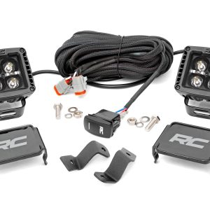 Rough Country LED Light Kit Ditch 2″ Black Pair Amber DRL Ford F-150 (15-26)/F-150 Lightning (22-26)