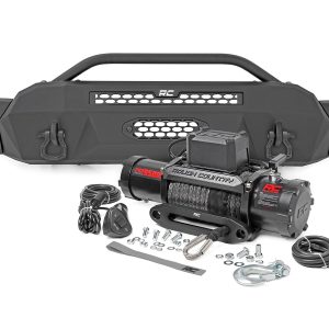 Rough Country Front Bumper High Clearance 12000-Lb Pro Series Winch Synthetic Rope Toyota Tacoma 4WD (16-23)