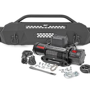 Rough Country Front Bumper High Clearance 12000-Lb Pro Series Winch Synthetic Rope Toyota Tacoma 4WD (16-23)