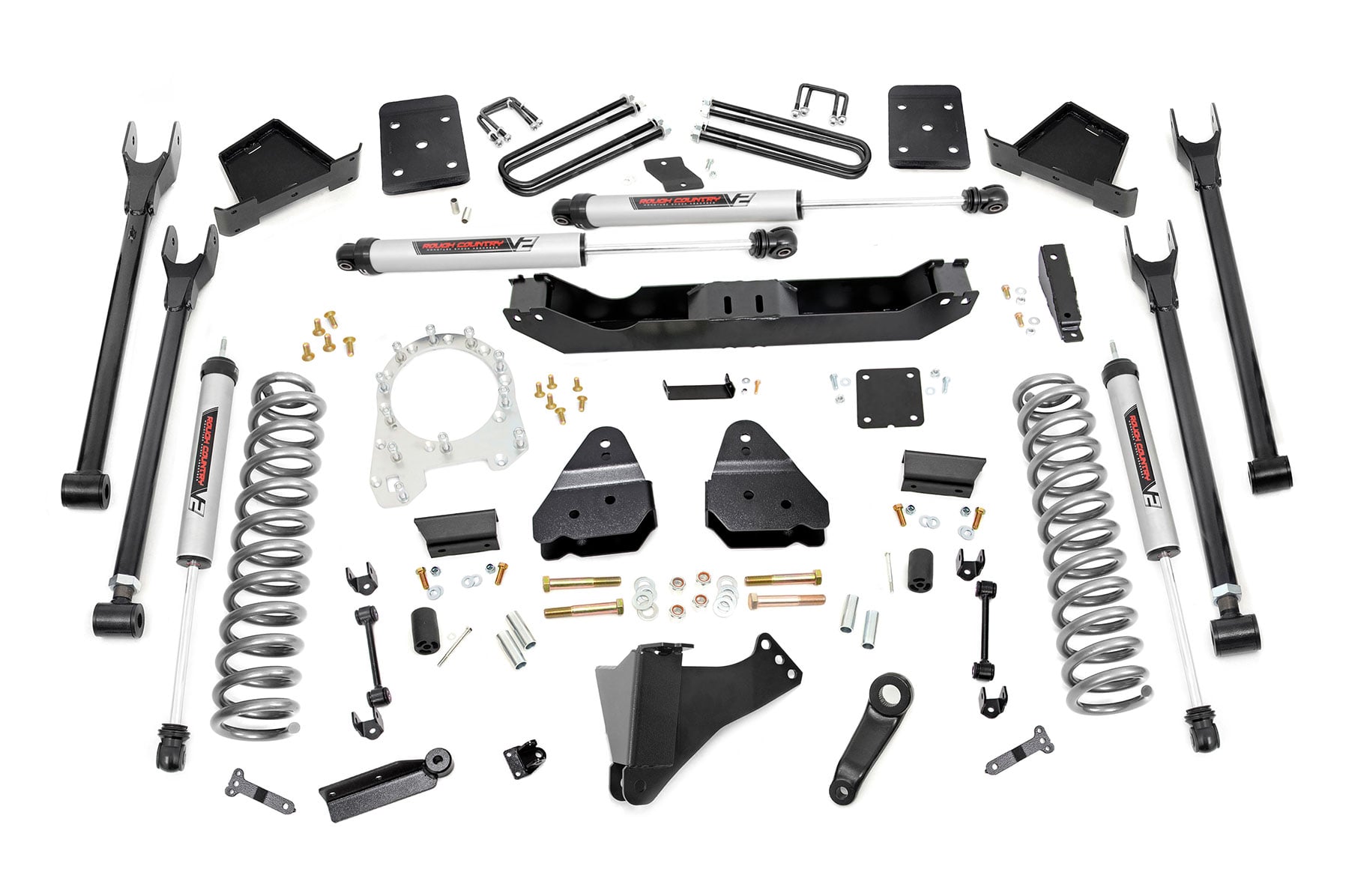 Rough Country 6 Inch Lift Kit Diesel 4 Link V2 Ford F-250/F-350 Super Duty (17-22)