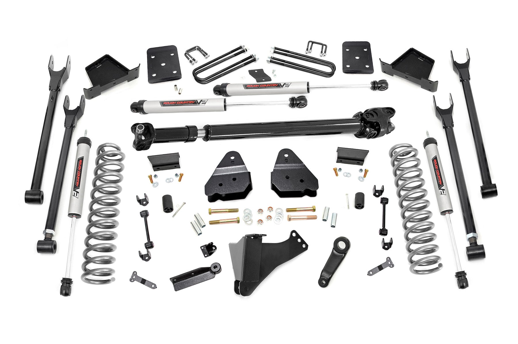 Rough Country 6 Inch Lift Kit Diesel 4-Link D/S V2 Ford F-250/F-350 Super Duty (17-22)