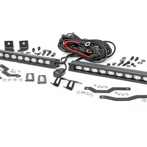 Rough Country LED Light Kit Grille Mount 10″ Black Slimline Pair Ford F-150 (18-20)