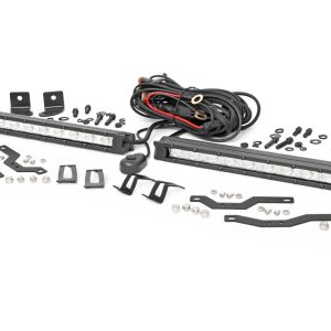 Rough Country LED Light Kit Grille Mount 10″ Chrome Slimline Pair Ford F-150 (18-20)