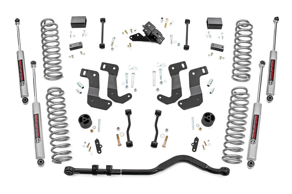 Rough Country 3.5 Inch Lift Kit C/A Drop 4-Door EcoDiesel Jeep Wrangler Unlimited (20-23)