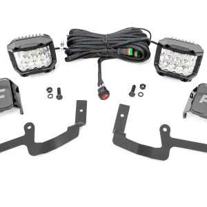 Rough Country LED Light Kit Ditch Mount 3″ OSRAM Wide Chevy Silverado 1500 (19-26)