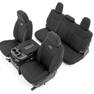 Rough Country Seat Covers FR 40/40/20 & RR Arm Rest Chevy/GMC Sierra 1500 (19-26)/Silverado 1500 (19-26)