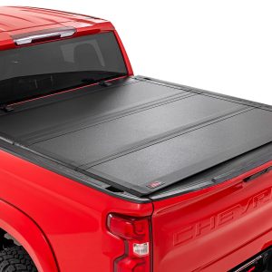 Rough Country Hard Tri-Fold Flip Up Bed Cover 5’10” Bed Chevy/GMC Sierra 1500 (19-26)/Silverado 1500 (19-26)