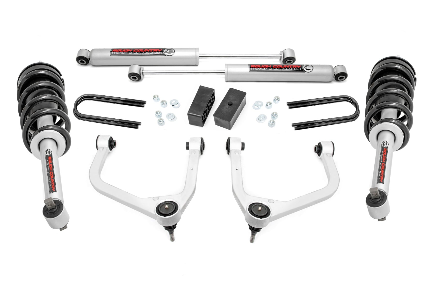 Rough Country 3.5 Inch Lift Kit Mono Leaf Rear N3 Struts GMC Sierra 1500 (19-24)