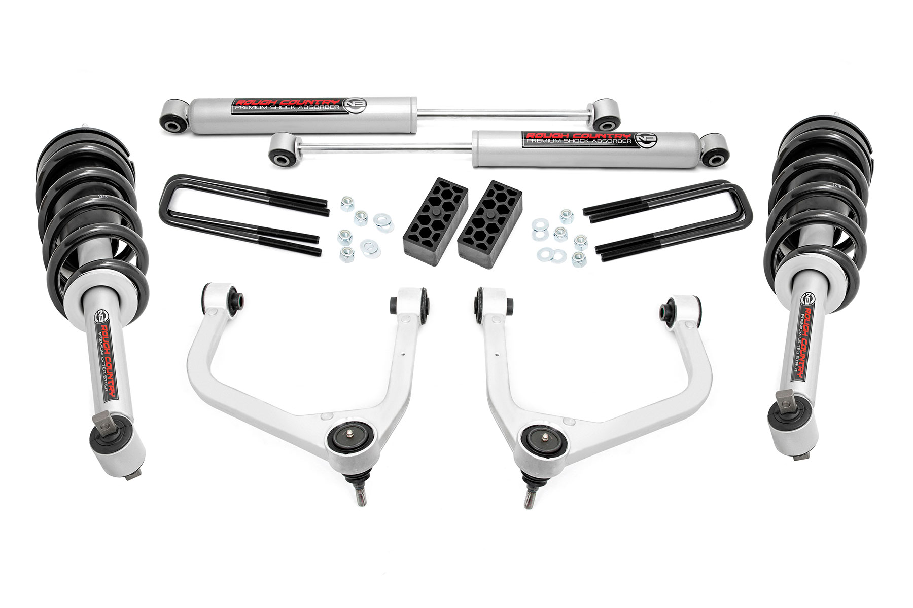 Rough Country 3.5 Inch Lift Kit N3 Struts Chevy Silverado 1500 2WD/4WD (2019-2024)