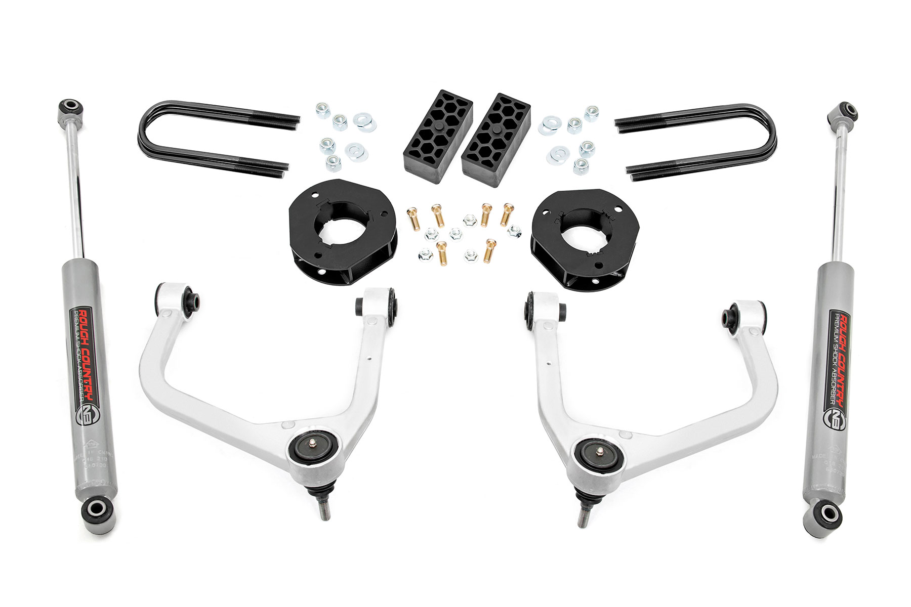 Rough Country 3.5 Inch Lift Kit Rear Mono Leaf Chevy Silverado 1500 2WD/4WD (2022-2024)