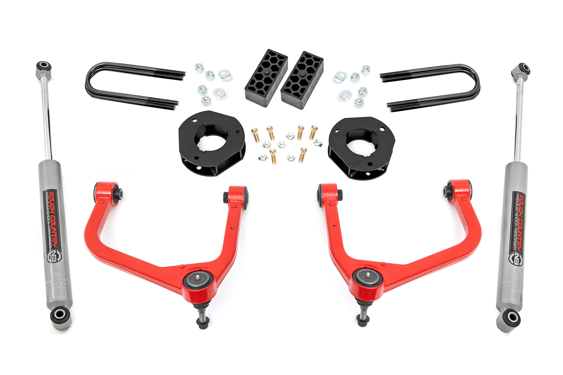 Rough Country 3.5 Inch Lift Kit Rear Mono Leaf Chevy Silverado 1500 2WD/4WD (2022-2024)