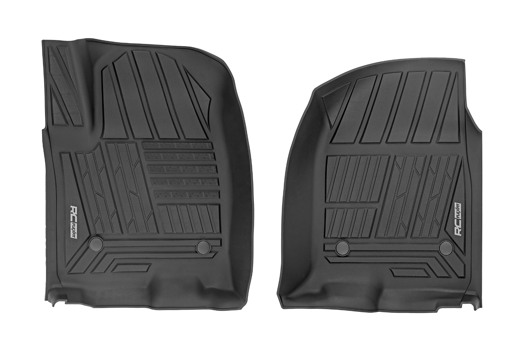 Rough Country Flex-Fit Floor Mats Front Bucket Chevy/GMC 1500/2500HD/3500HD (19-26)