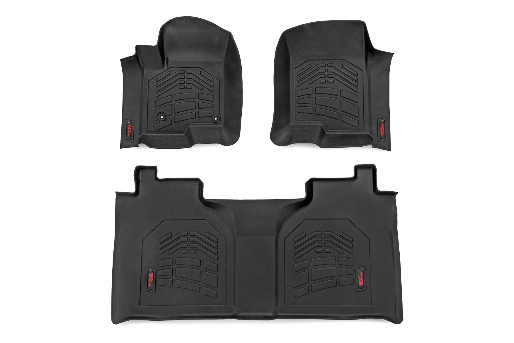 Rough Country Sure-Fit Floor Mats FR & RR FR Bucket Crew Chevy/GMC 1500/2500HD/3500HD (19-26)